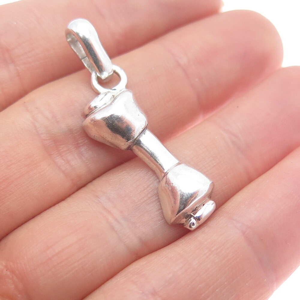 925 Sterling Silver Vintage FAC 1997 Rawhide Bone Charm Pendant